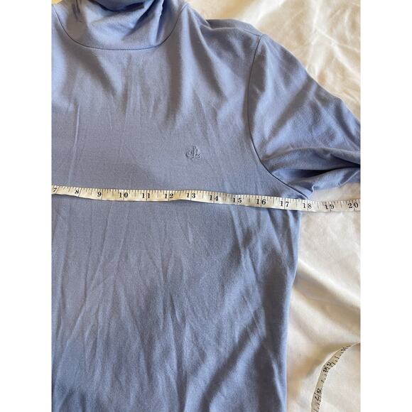 LAUREN RALPH LAUREN Minimalist Blue Turtleneck Classic Monogram M - Picture 4 of 5